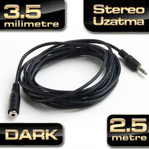 DARK (DK-CB-AUEXTL250) 2.5M 3.5MM STEREO SES UZATMA KABLOSU