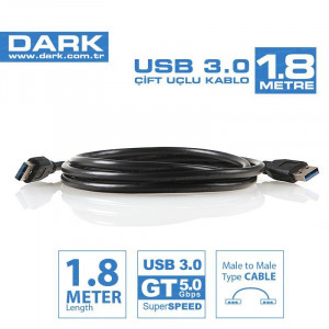 DARK (DK-CB-USB3AL180) 1.8M USB 3.0 ERKEK-ERKEK DATA KABLOSU