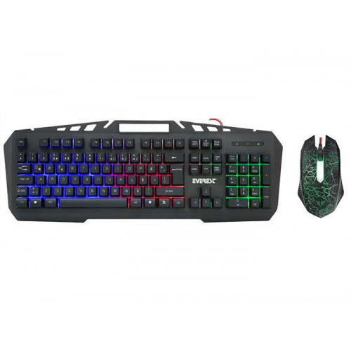 EVEREST KMX-99 GAMING USB KABLOLU Q KLAVYE MOUSE SET SIYAH