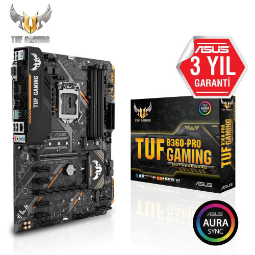 ASUS TUF B360-PRO GAMING 1151P DDR4 SES GLAN HDMI/VGA SATA3 USB3.1 ATX