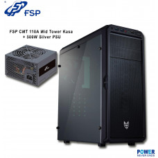 FSP CMT110A USB3.0 1x12CM FAN PENCERELI SIYAH ATX KASA + FSP 500W 80+ SILVER PSU