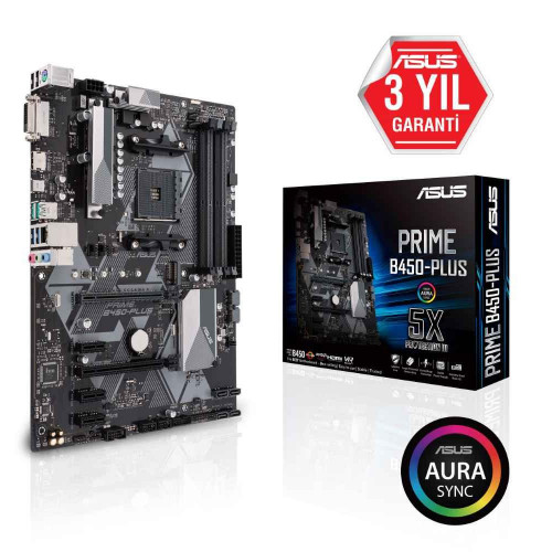 ASUS PRIME B450-PLUS AM4 DDR4 SES GLAN HDMI/DVI SATA3 USB3.1 ATX