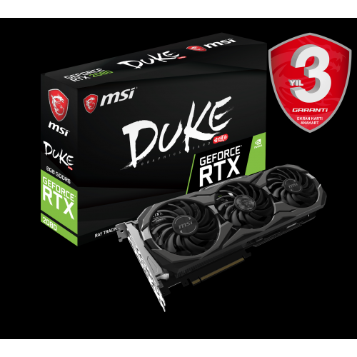 MSI RTX2080 8GB GDDR6 256BIT DUKE 3xDP/HDMI/TYPE-C (RTX 2080 DUKE 8G OC)