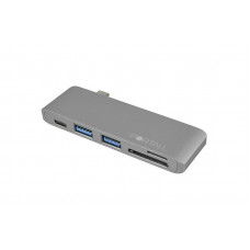 PORTALL 5 PORT 2xUSB3.0/1xTYPE-C/1xMICROSD/1xSD TYPE-C HUB GRI