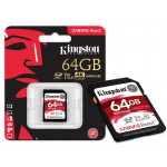 64 GB KINGSTON CANVAS REACT SDXC HC UHS-1 CLASS 10 100/80 MB/S (SDR/64GB)