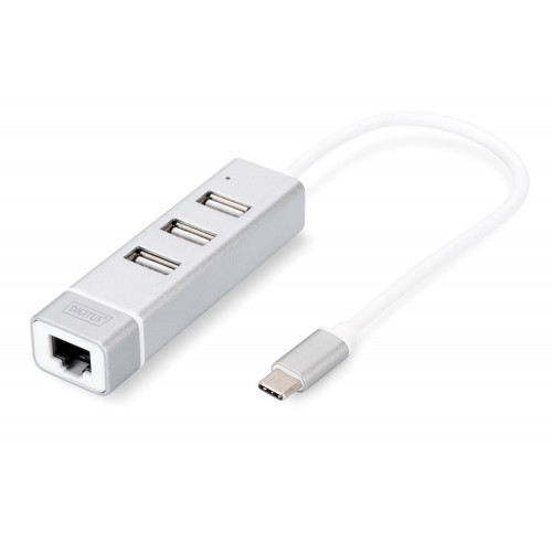 DIGITUS DA-70253 TYPE-C TO 3xUSB2.0/ETHERNET DONUSTURUCU