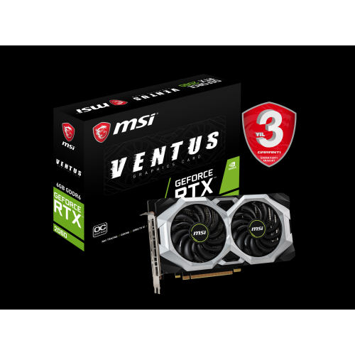 MSI RTX2060 6GB GDDR6 192BIT VENTUS 3xDP/HDMI (RTX 2060 VENTUS 6G OC)