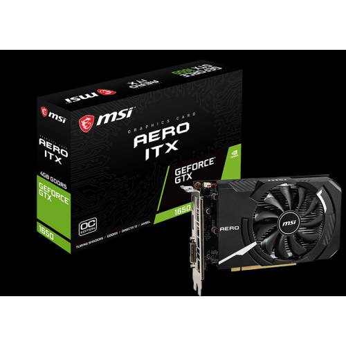 MSI GTX1650 4GB GDDR5 128BIT AERO DP/HDMI/DVI (GTX 1650 AERO ITX 4G OC)