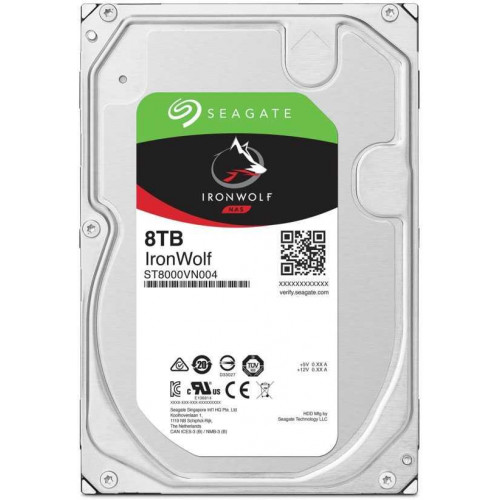 SEAGATE IRONWOLF 8 TB 7200RPM SATA3 256MB 210MB/S RV 180TB/Y(ST8000VN004)