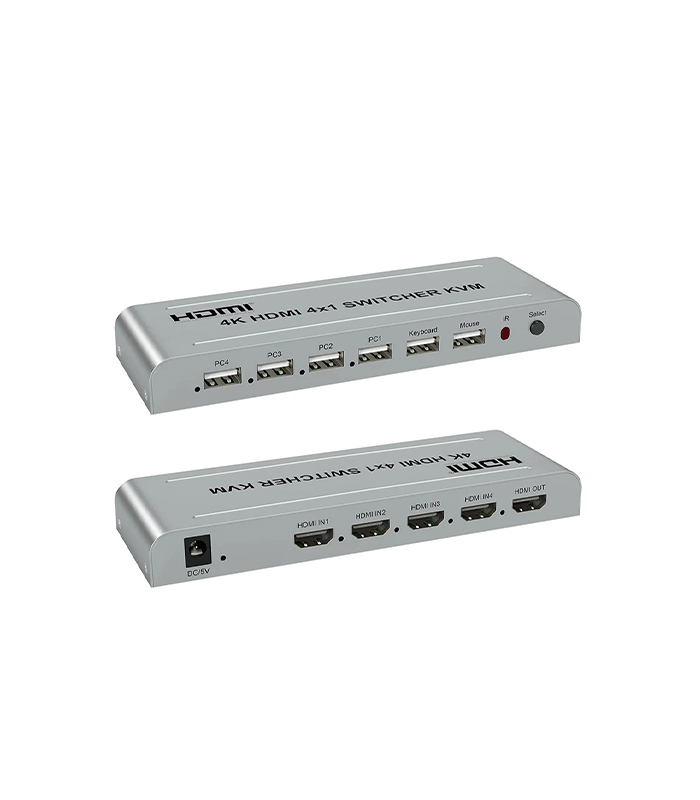 NOVACOM NVC-HDSW4 HDMI+USB 1/4 KVM 4K SWITCHER - küçük görsel 1