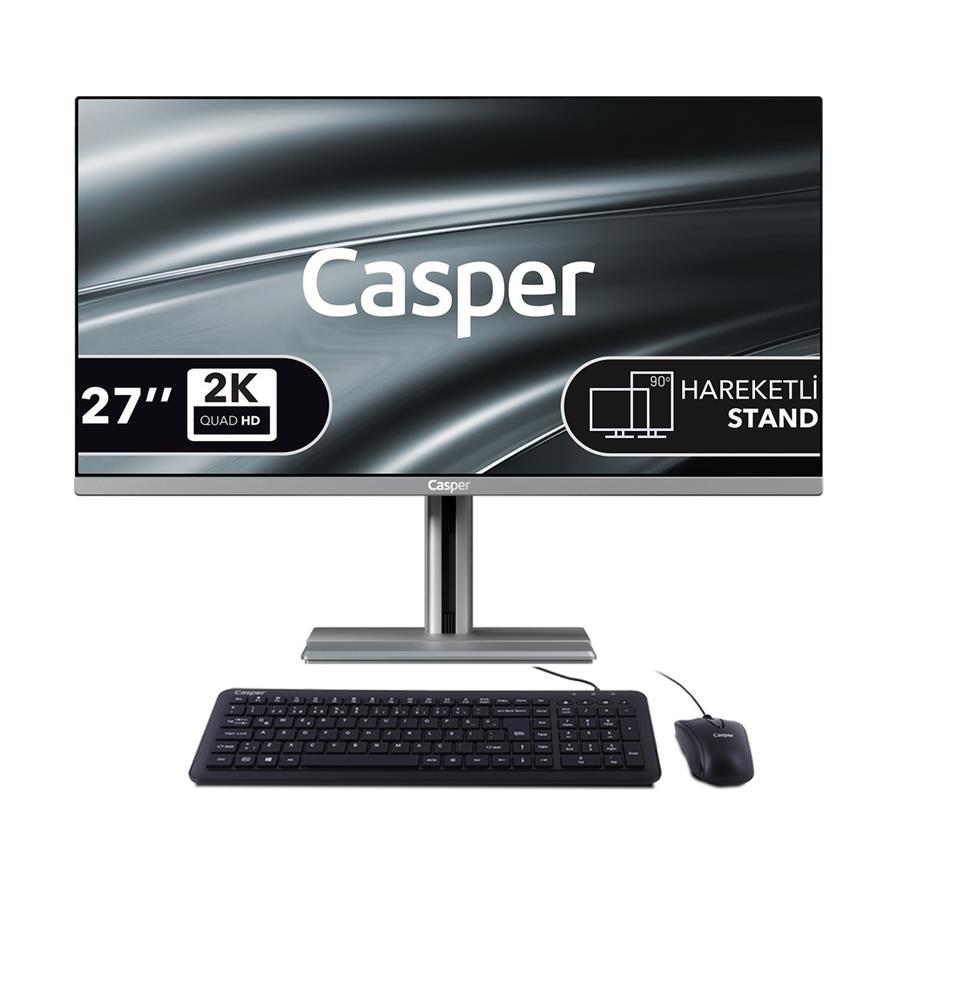 Casper Nirvana A97.210H-BE00X-V-G-K Gri U5-210H 16GB RAM 500GB NVME SSD 27" Pivot FreeDOS All In One - görsel 2