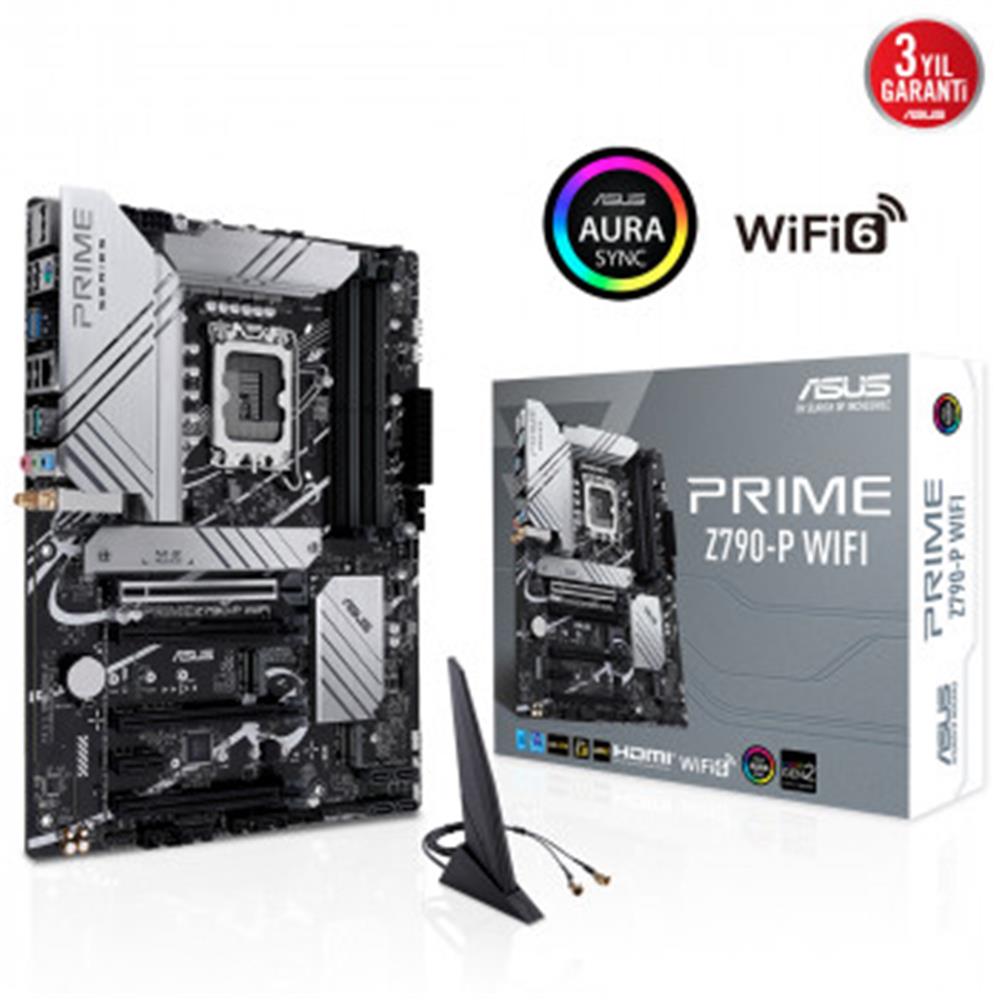 Asus Prıme Z790-P WIFI Intel Z790 LGA1700 DDR5 7200 Dp HDMI 3X M2 USB3.2 Ax Wifi BT Aura Rgb - görsel 2