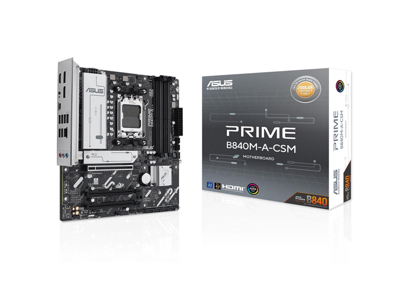 Asus Prime B840M-A-CSM Amd B840 Am5 Ddr5 7600 2Xdp Hdmı 3X M2 Usb3.2 Rgb Matx Anakart - görsel 2
