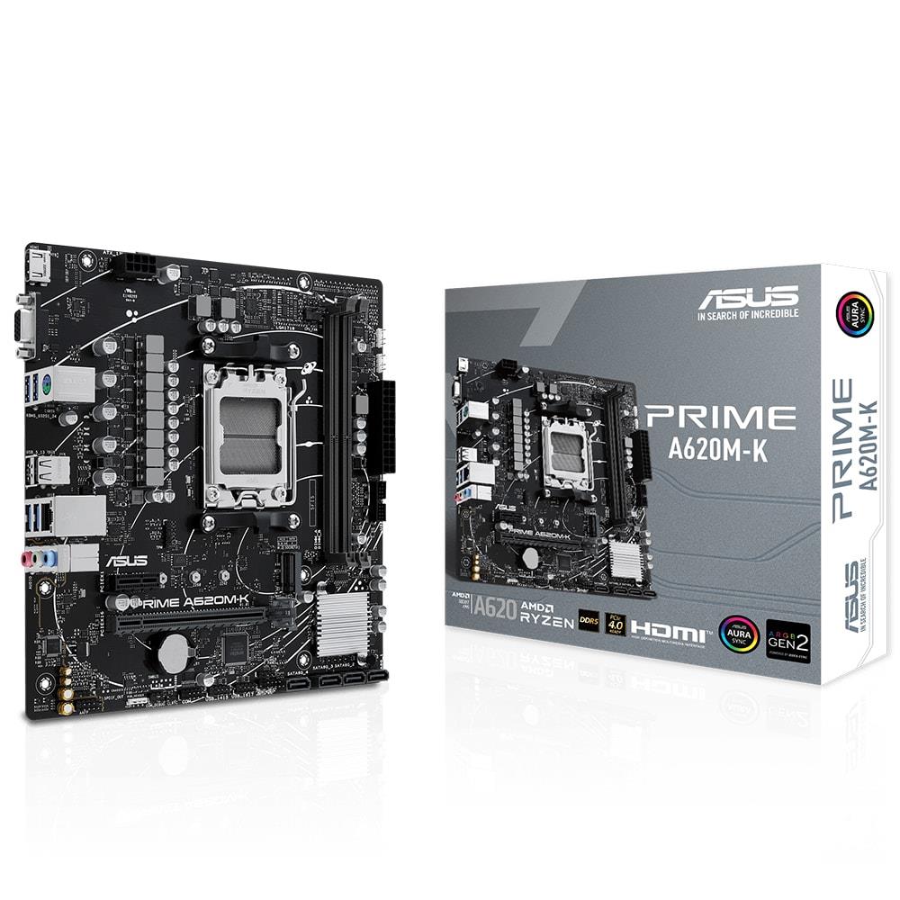Asus Prime A620M-K 6400MHz (OC) DDR5 Soket AM5 M.2 HDMI VGA mATX Anakart - görsel 2