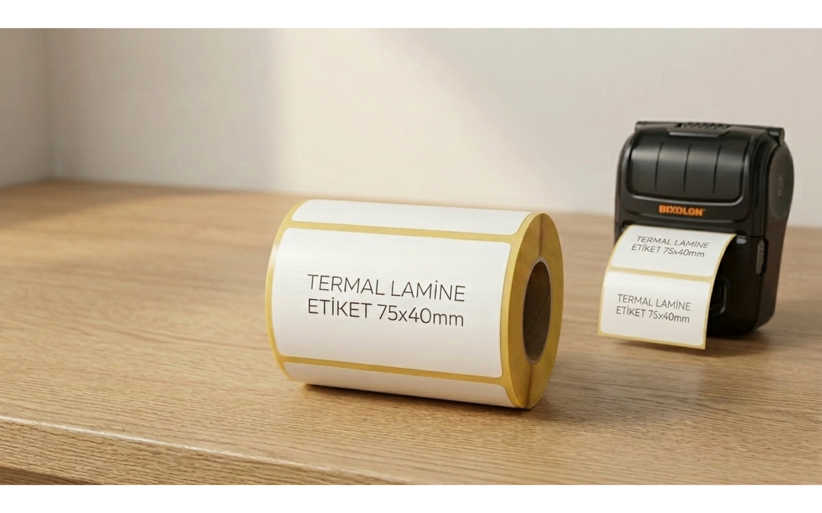 Termal Lamine Etiket 75x40mm 1'li | 3 İnç Mobil Yazıcı Uyumlu