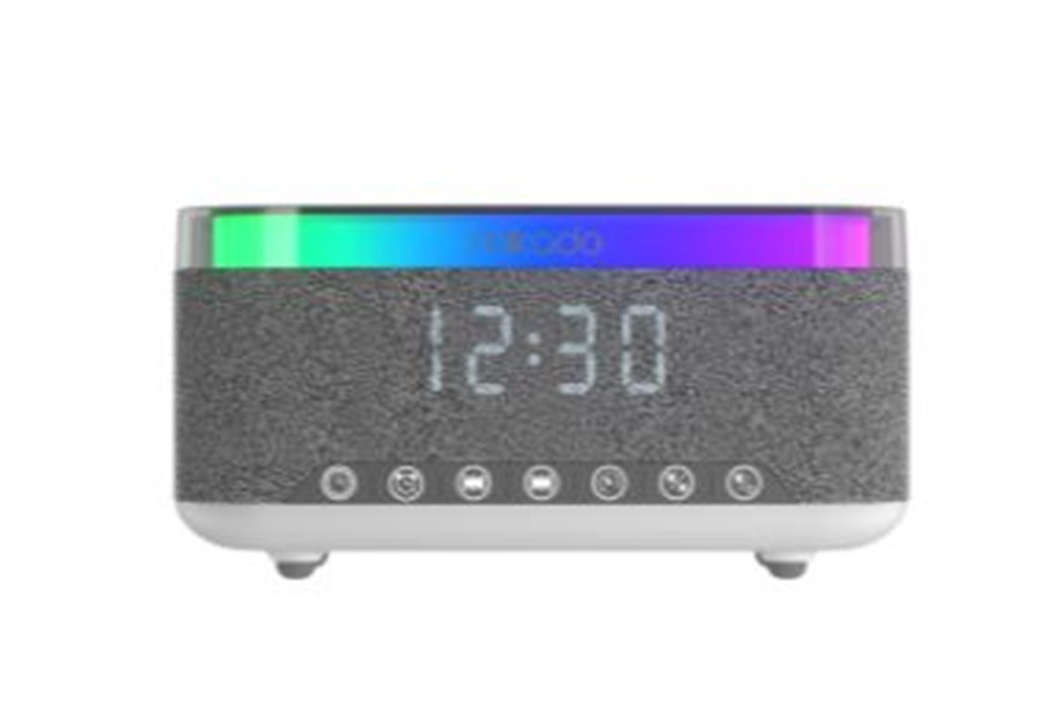 Mikado MD-W10 1200mAh 10W Gri BT, USB, Kablosuz Şarjlı RGB-Alarmlı Saat Speaker - görsel 2