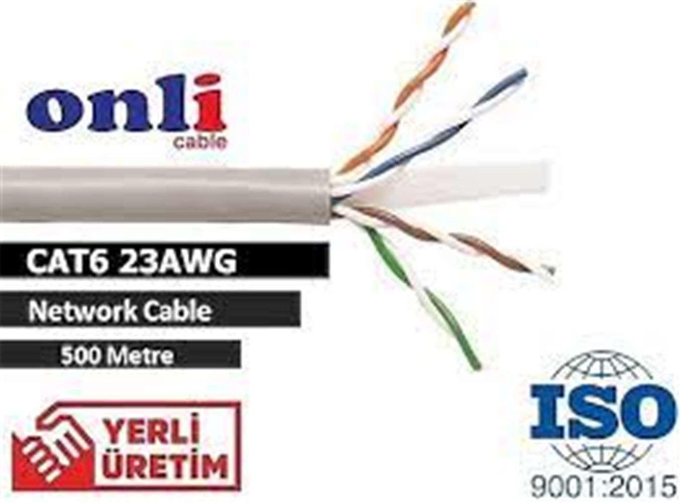 Onli ON-6002 U-UTP 23 AWG CCA 500 Metre Cat6 Kablo