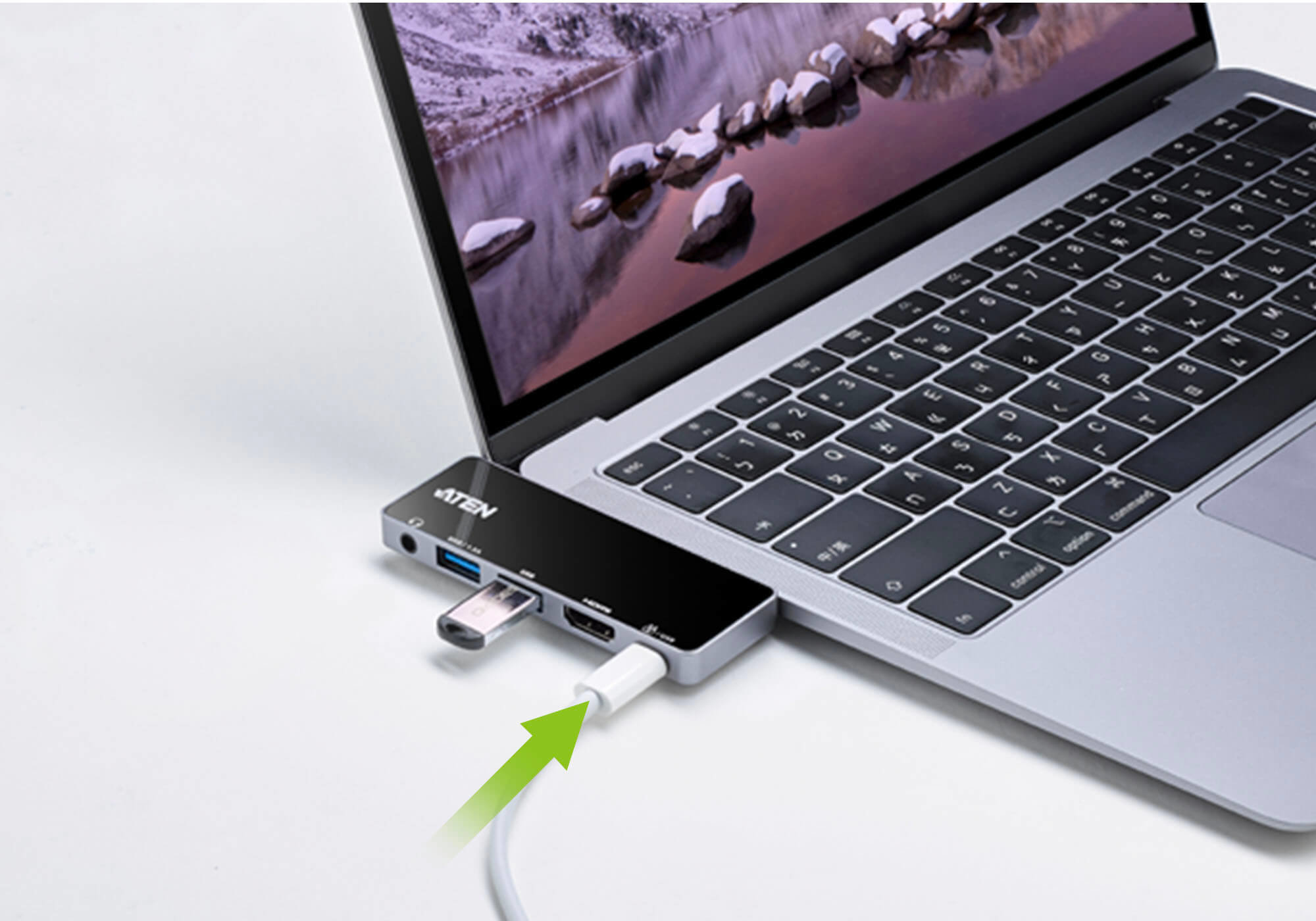 Aten UH3238 USB-C Travel Dock with Power Pass-Through - görsel 7