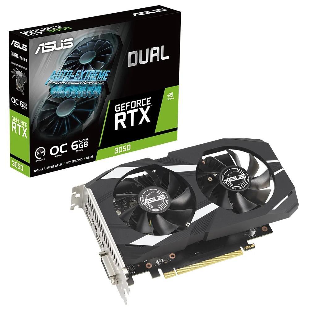 Asus Dual GeForce RTX3050 OC DUAL-RTX3050-O6G NVIDIA 6GB GDDR6 96Bit DX12 Gaming Ekran Kartı - görsel 2