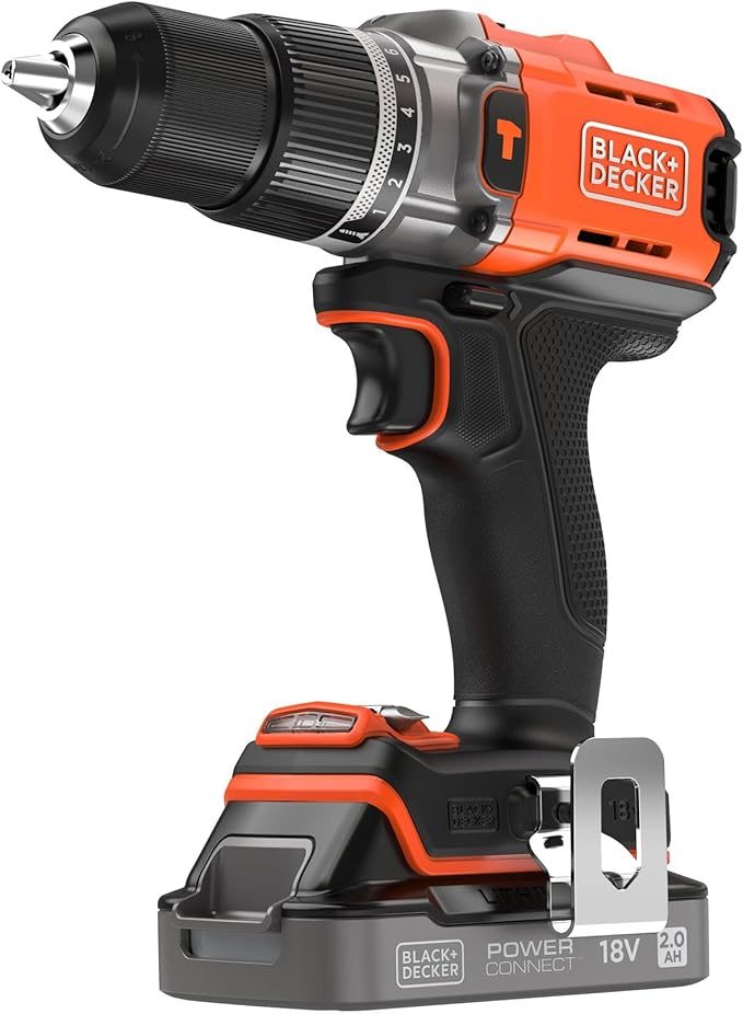 Black+Decker BCD383D1XK-QW 18V POWERCONNECT Kablosuz Darbeli Matkap - küçük görsel 1