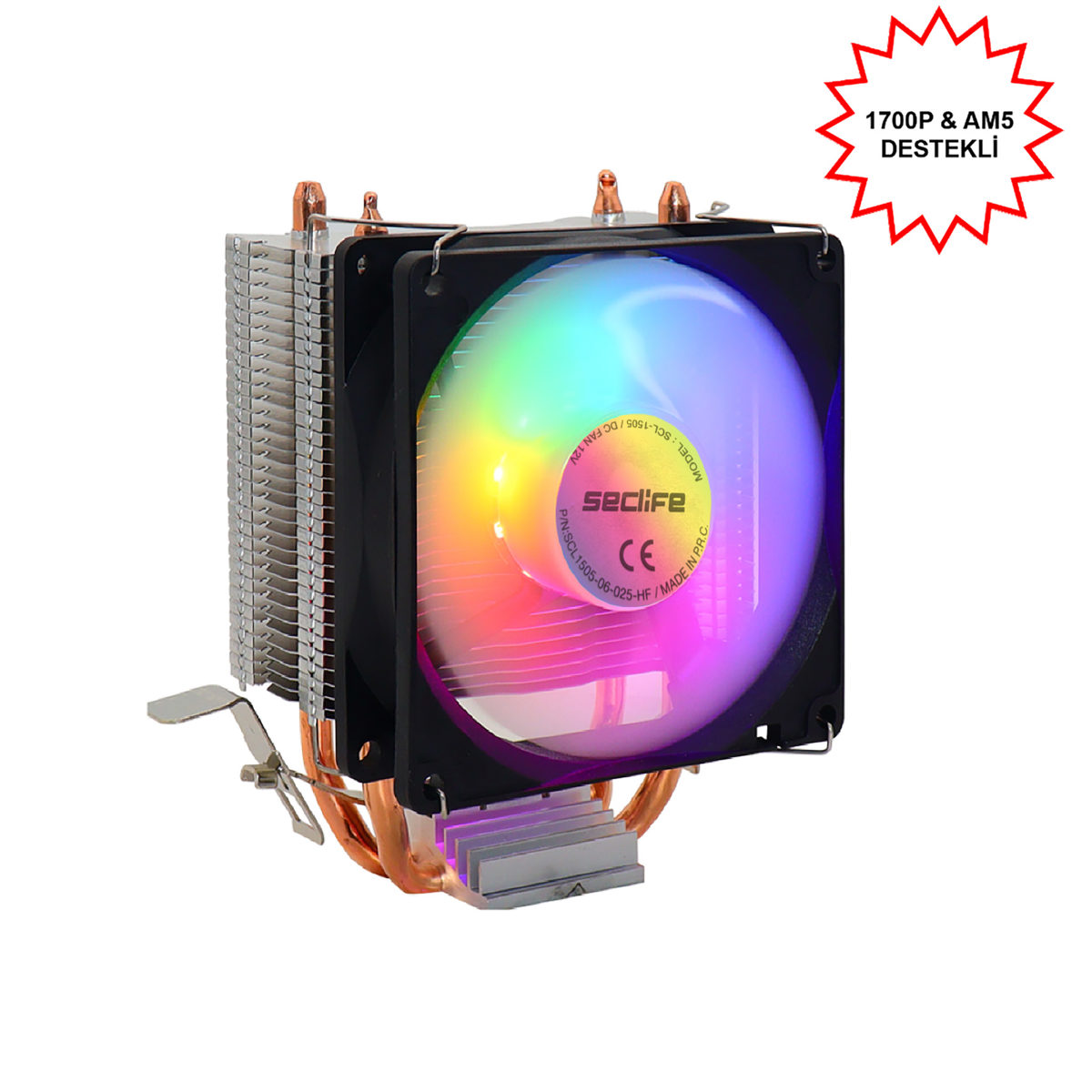 Seclife SCL-1505 İntel 1366/115X/1200/1700-AMD AM2/AM2+/AM3/AM4/AM5 CPU Fan