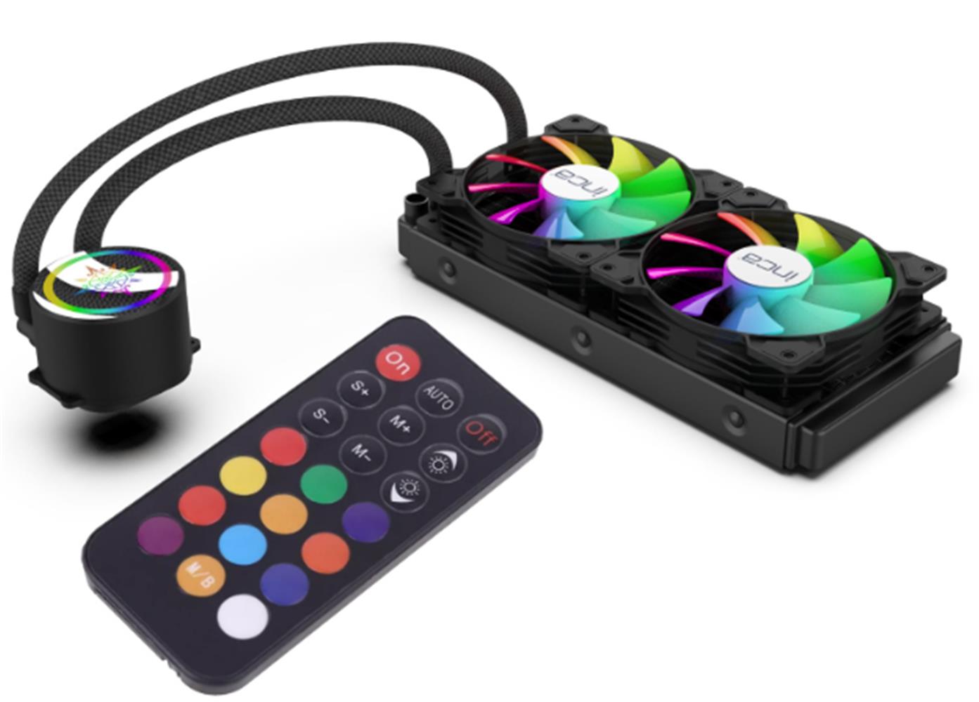 Inca ISS-02XN Intel/amd 2X120MM Argb LED Fanlı Am5 Control Remote Cpu Liquid Cooler - görsel 2