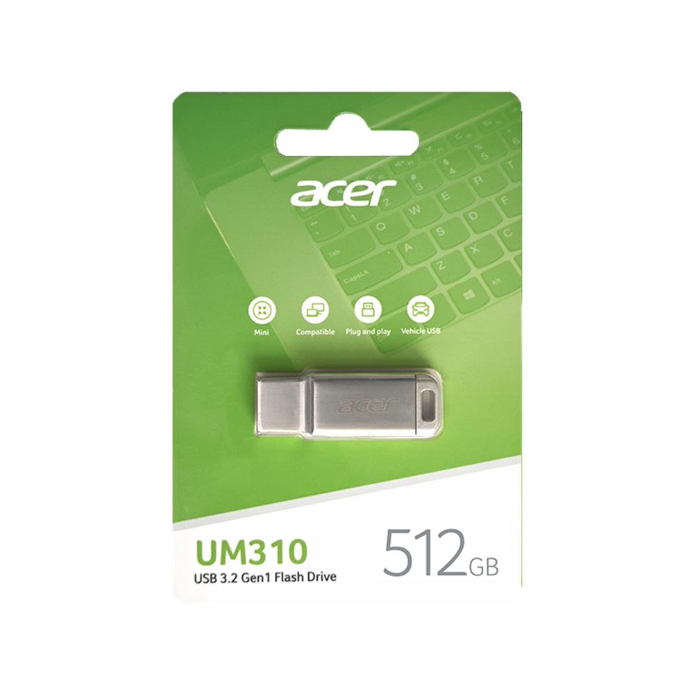 Acer 512GB USB3.2 UM310-512GB Metal Flash Bellek (115/90 MB/s) Okuma/Yazma