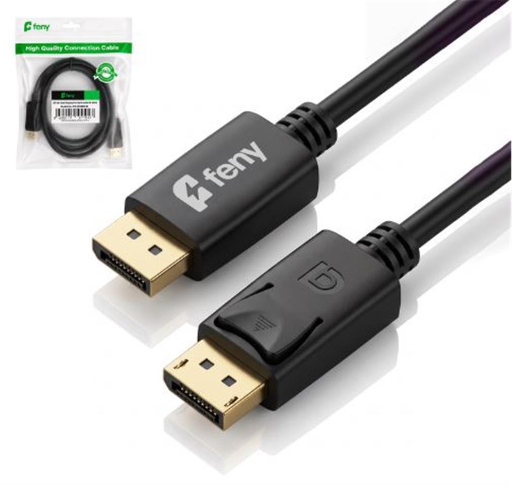 Feny FN-DS4K10 Displayport V1.2 M/M 4K@60Hz 2K@165Hz Altın Kaplama 5m Kablo - görsel 2