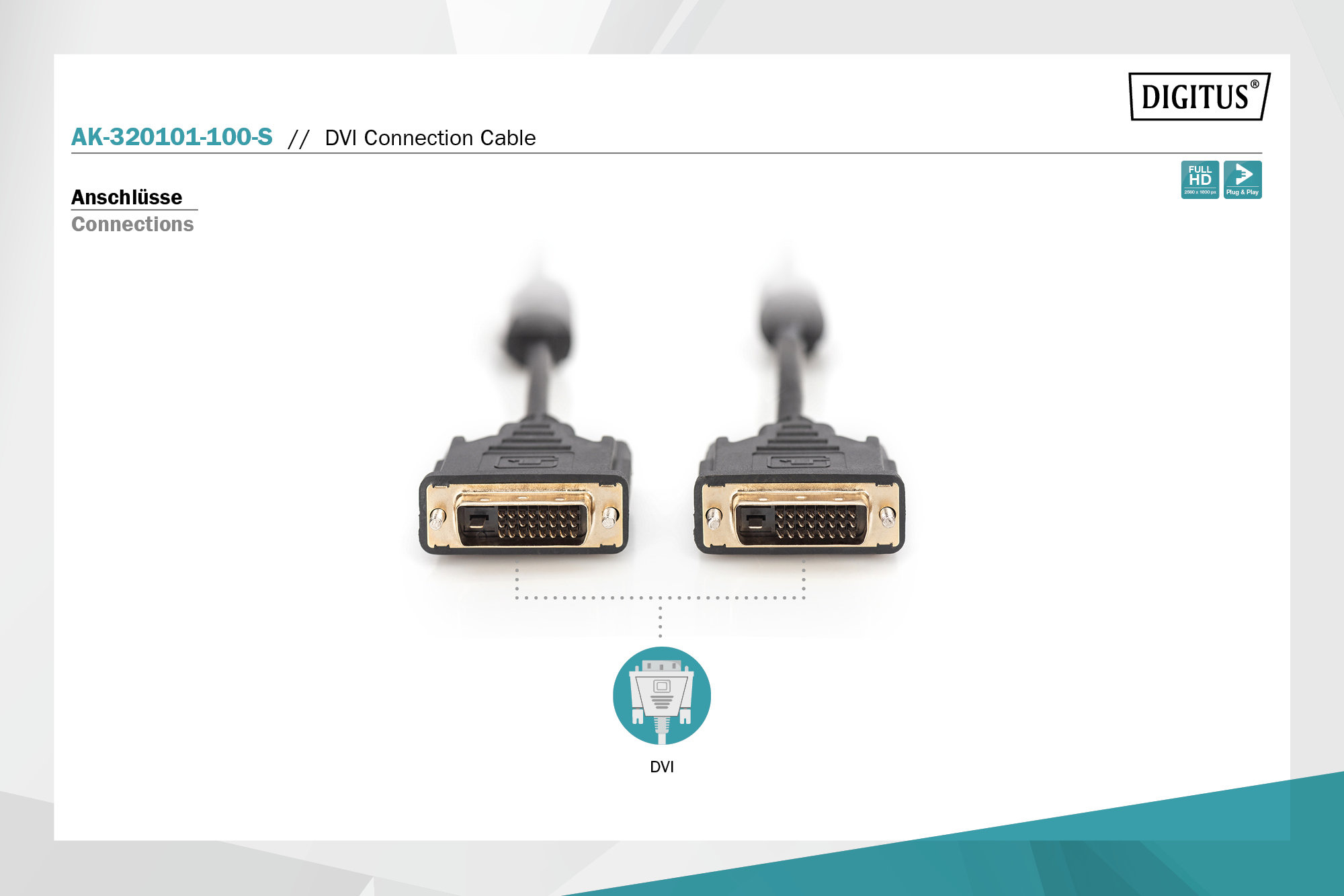 Digitus AK-320101-100-S DVI Bağlantı Kablosu
