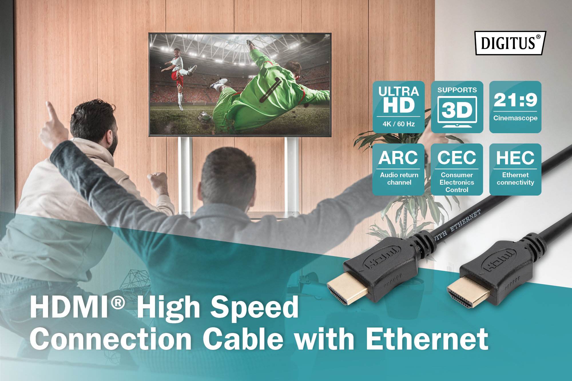 Digitus AK-330107-030-S HDMI High Speed with Ethernet Bağlantı Kablosu