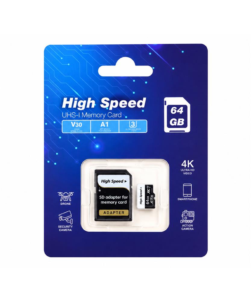 ELBA High Speed 64GB A1 V30 U3 Micro Hafıza Kartı Class10 - görsel 2