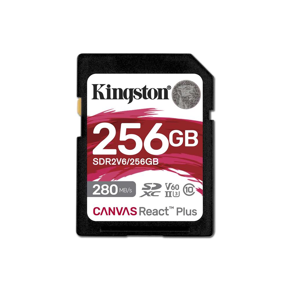 Kingston SDR2V6/256GB Canvas React Plus SDXC UHS-II 280R/150W U3 V60 for Full HD/4K SD Hafıza Kartı - görsel 2