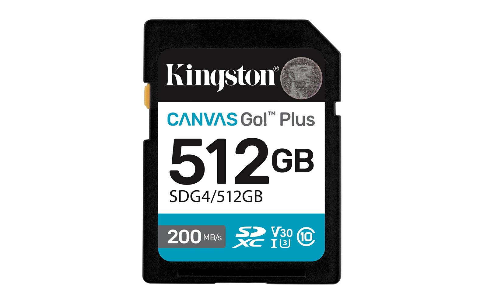 Kingston SDG4/512GB 512GB SDXC Canvas Go Plus Gen4 200MB/s C10 UHS-I U3 V30 Hafıza Kartı - görsel 2