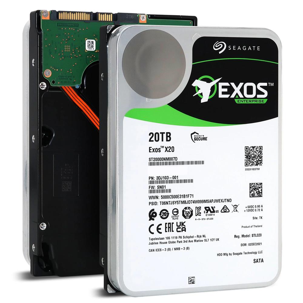 Seagate 20TB Exos X20 ST20000NM007D 3.5 7200 512e 7/24 Nas Sata Sabit Disk