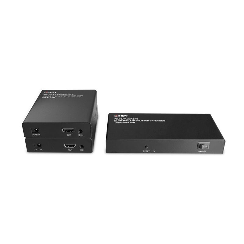 Lindy LIN-38385 70m Cat.6 2 Port HDMI 4K60 & IR Splitter Extender