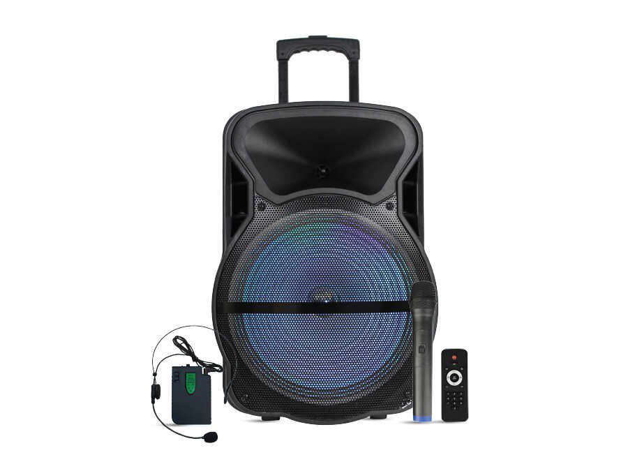 WESTA WAP-12503ET 12" 200W 2 Yollu Şarjlı Aktif Kabin Hoparlör 1 El + 1Yaka Mik