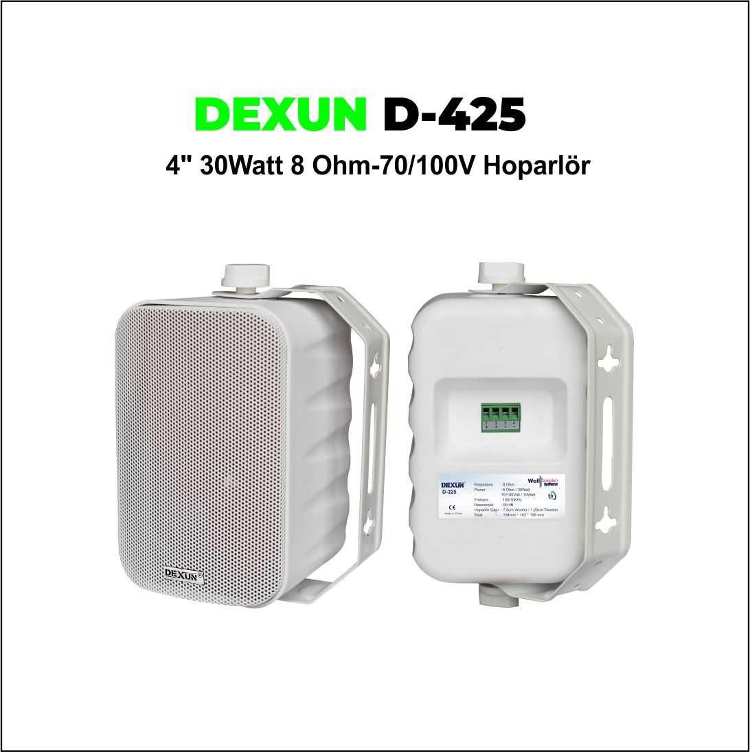 DEXUN D-425T 4" 30W 70/100V Hat Trafolu Beyaz Sütun Hoparlörü