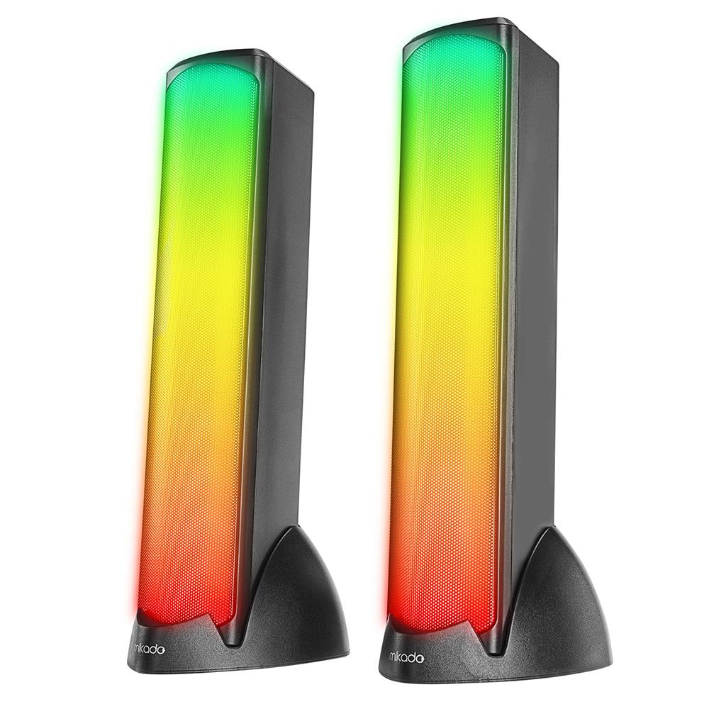 Mikado MD-183 2.0 3W*2 Bluetooth Siyah RGB Aydınlatmalı USB + 3.5mm USB 5V Speaker Hoparlör - görsel 2