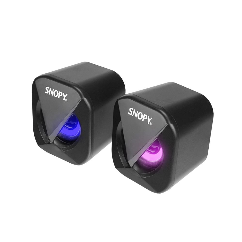 Snopy SN-83U 2.0 Mini Led Işıklı 2Wx2CH Siyah USB Gaming Speaker Hoparlör - görsel 2