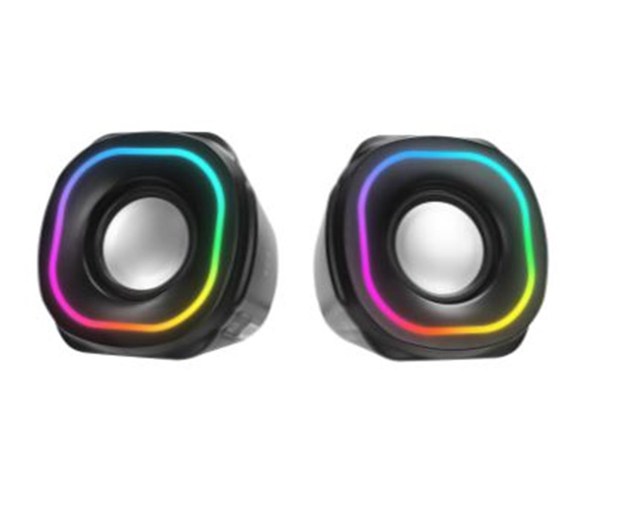 Mikado MD-180 2.0 3W*2 Siyah RGB Aydınlatmalı USB + 3.5mm USB 5V Speaker Hoparlör