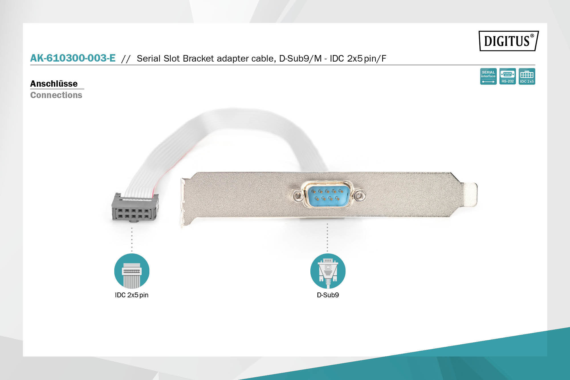 Digitus AK-610300-003-E Seri Yuva Braket Kablosu - görsel 4