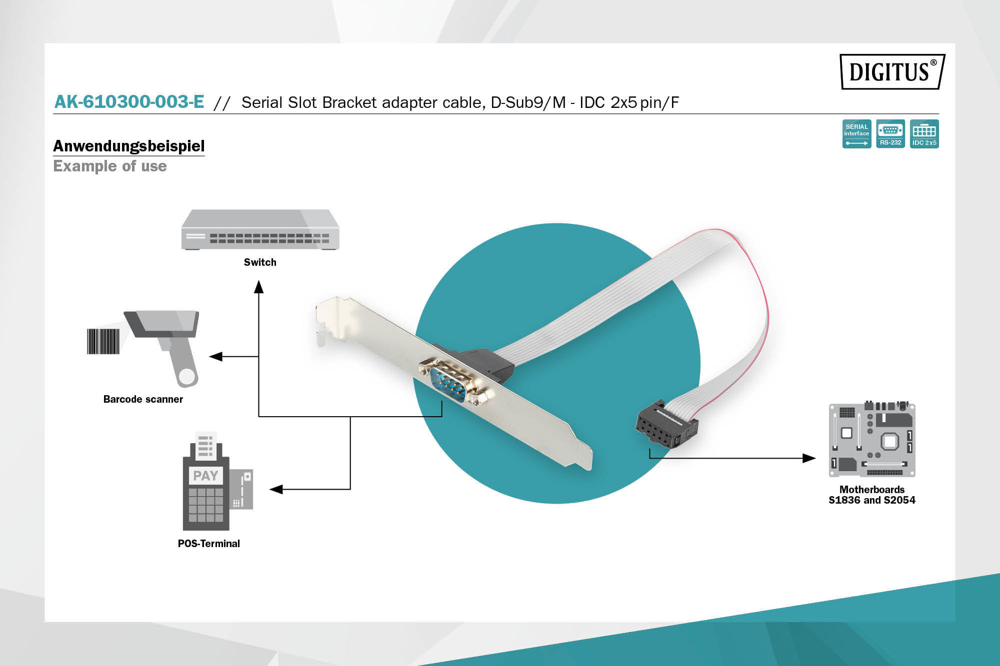 Digitus AK-610300-003-E Seri Yuva Braket Kablosu - görsel 5