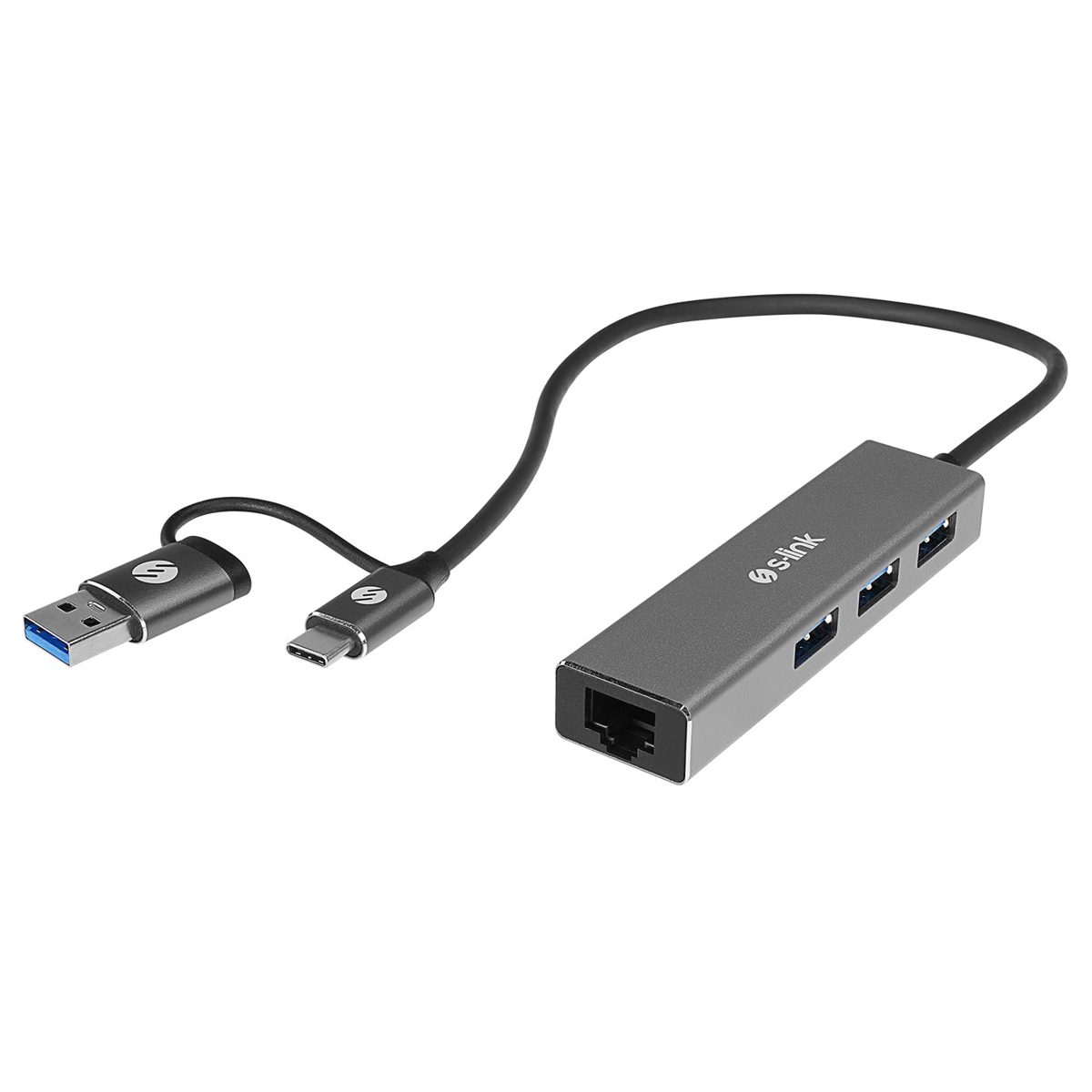 S-link SW-U332 Type-C - USB3.0 1000Mbps 3 Port Usb Gigabit Ethernet Adaptör