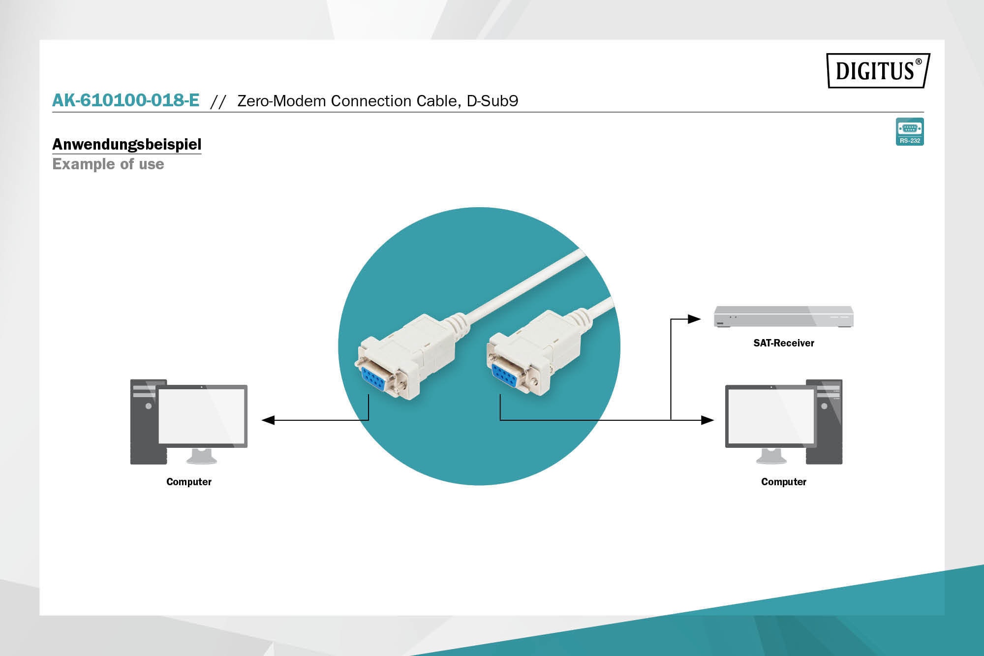 Digitus AK-610100-018-E Modem Bağlantı Kablosu - görsel 5