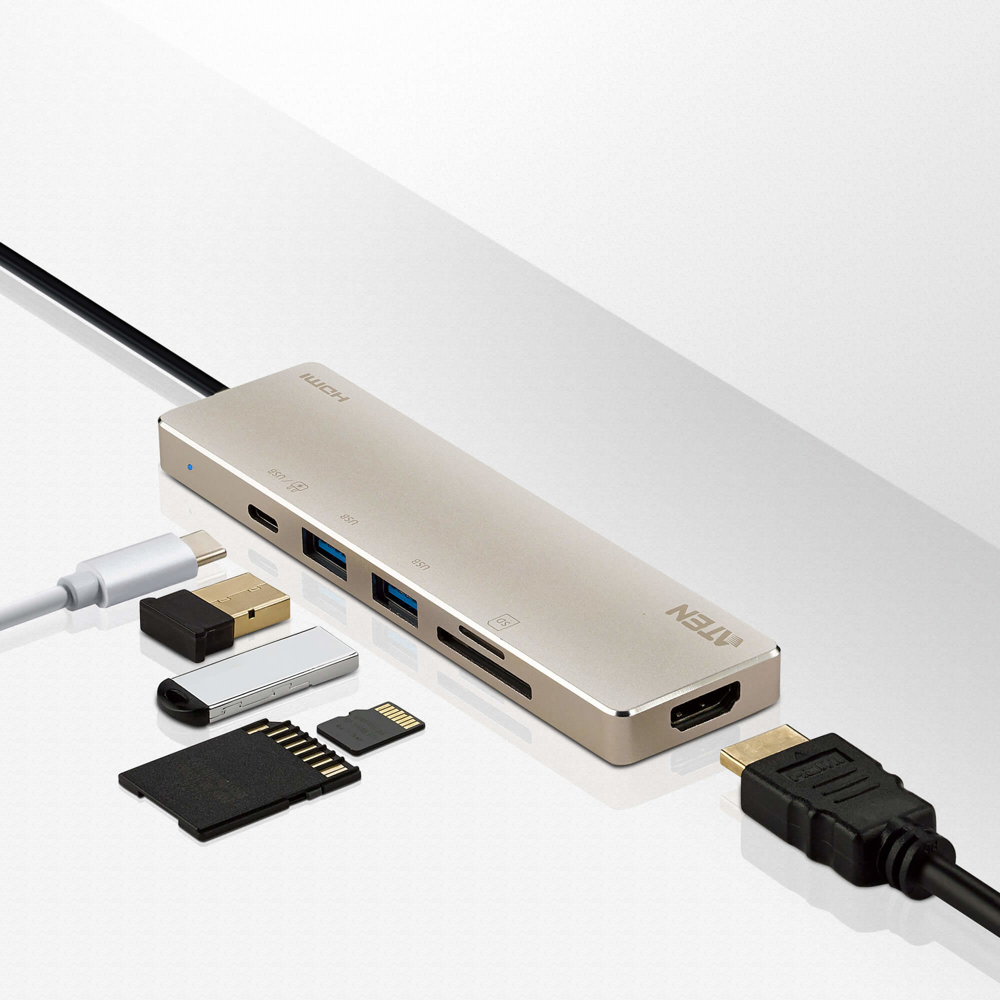 Aten UH3239 USB-C Multiport Mini Dock with Power Pass-Through - görsel 4