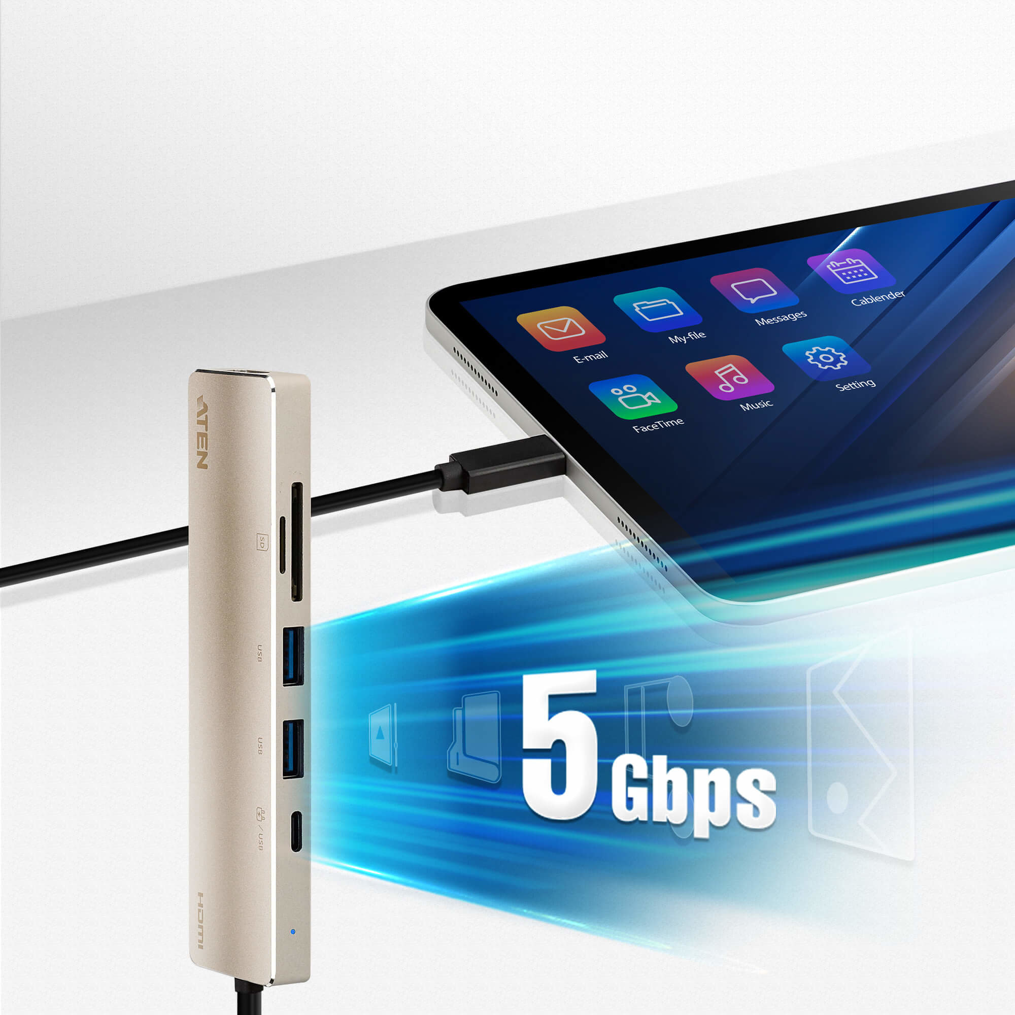 Aten UH3239 USB-C Multiport Mini Dock with Power Pass-Through - görsel 7