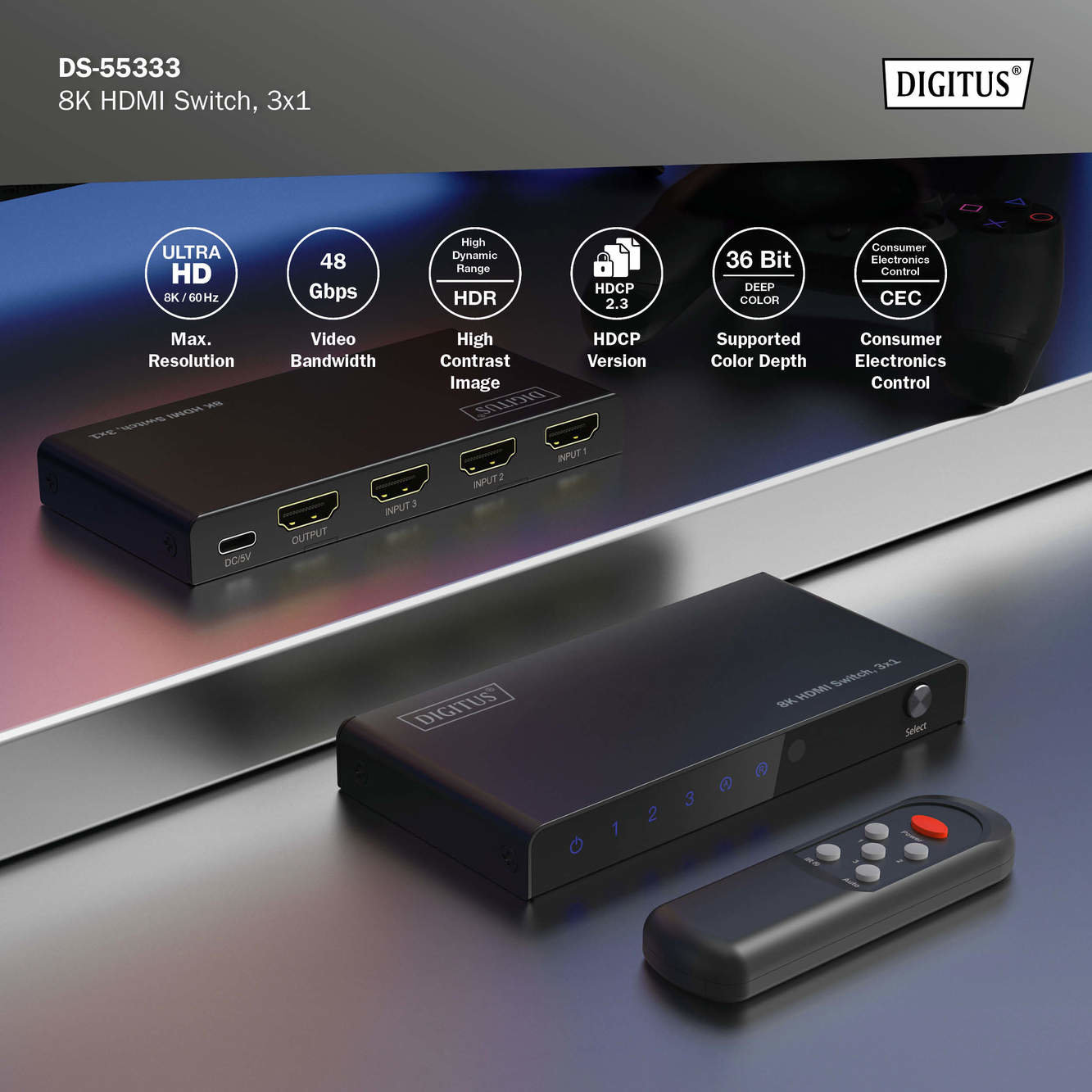 Digitus DS-55333 8K HDMI Switch - görsel 12