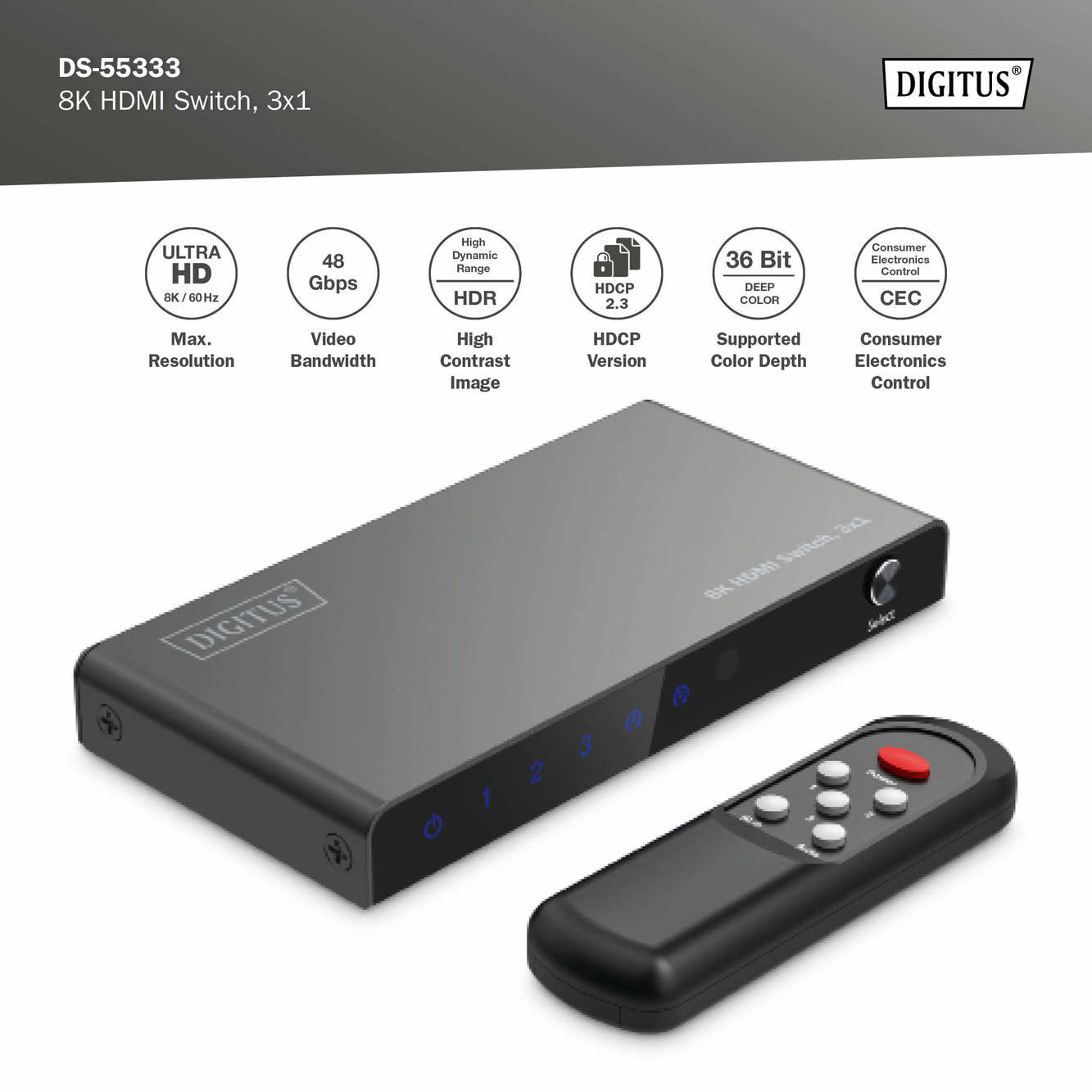 Digitus DS-55333 8K HDMI Switch - görsel 8