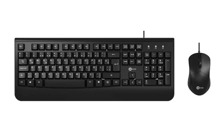 Lenovo Lecoo CM105 Q Türkçe USB Siyah Klavye + Mouse Seti