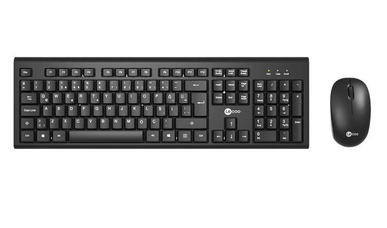 Lenovo Lecoo KW200 Q Türkçe Kablosuz Siyah Klavye + Mouse Seti